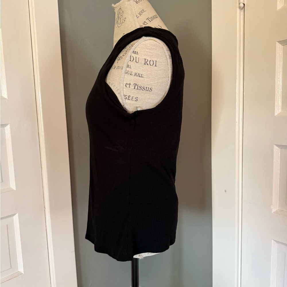 Nine West Black Ribbed Cutout Tank Top - Picture 3 of 7